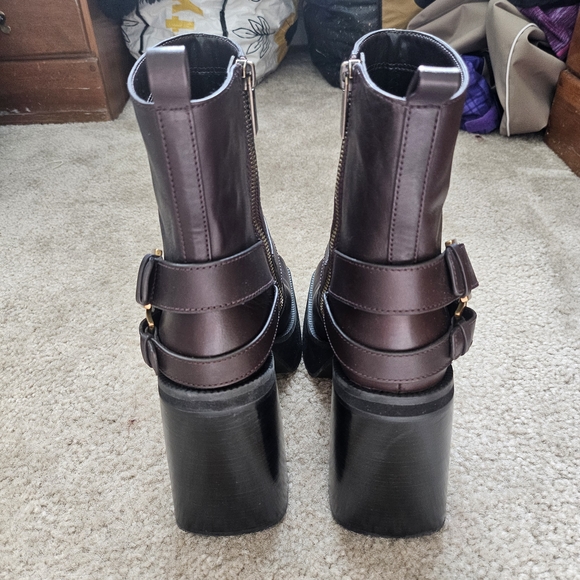 Michael Kors Women's Crosby Moto Bootie Motorcycle Boot Chocolate SZ 8 - Picture 5 of 8